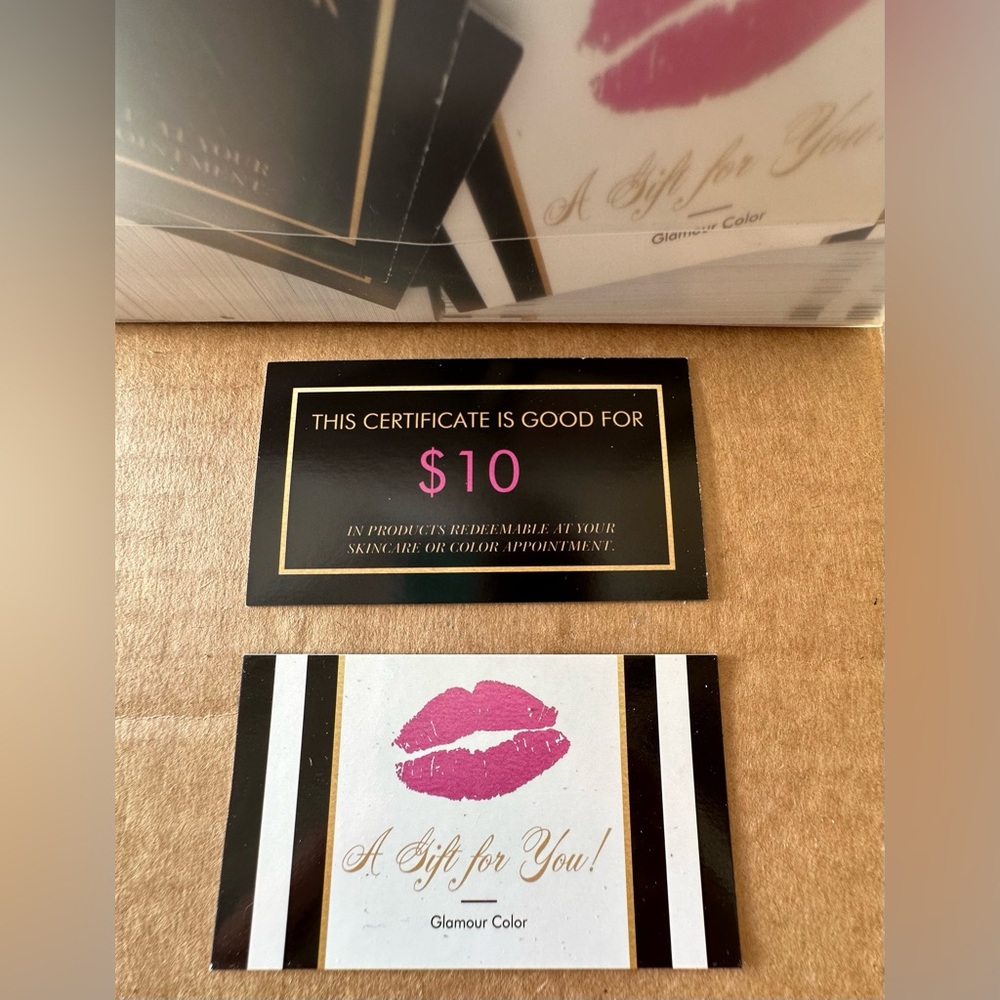 $10 Gift Card for Make Up Products Marketing Cards Over 400 Cards